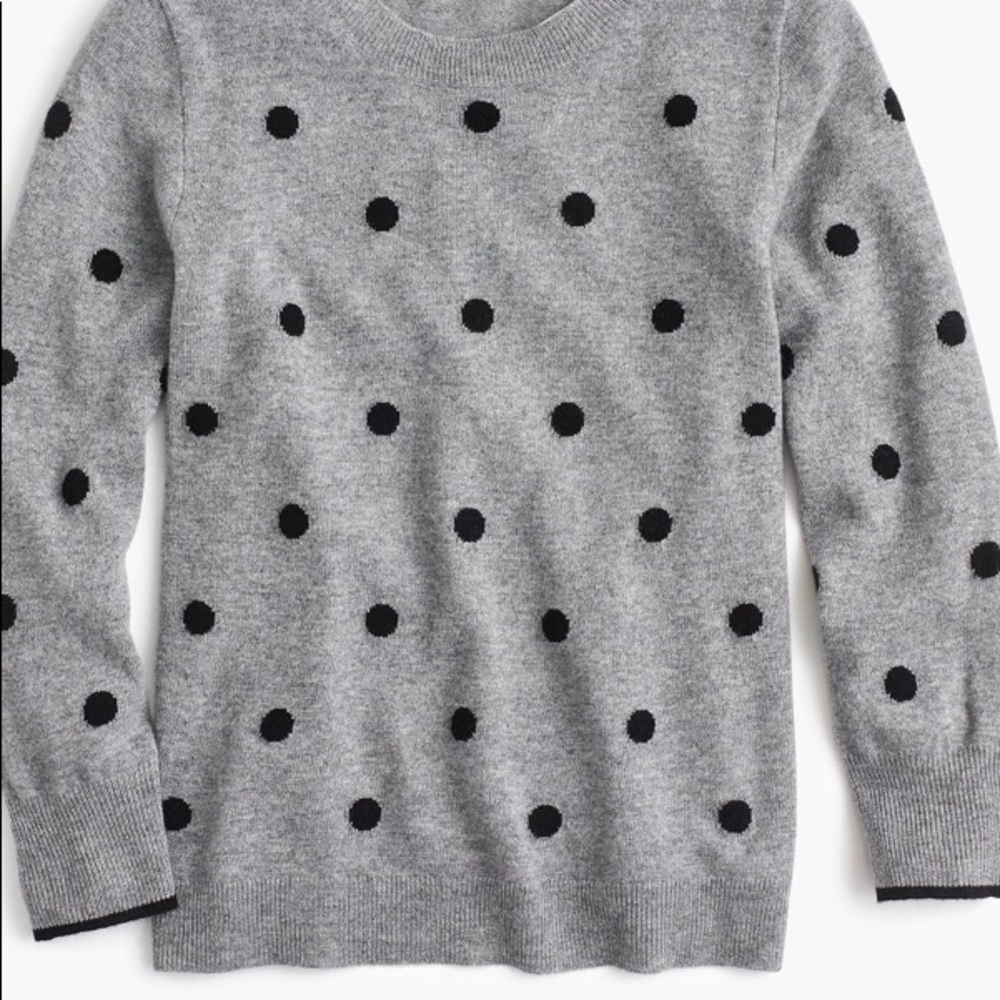 J Crew  Polka Dot Sweater In Every Day Cashmere